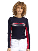 Dale Of Norway W AKSLA FEMININE BASELAYER CREW NECK Navy Red OffWhite XL - PeakStyle