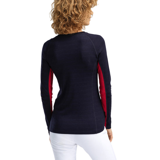 Dale Of Norway W AKSLA FEMININE BASELAYER CREW NECK Navy Red OffWhite XL - PeakStyle