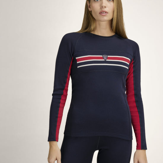 Dale of Norway Aksla Damen Crew Neck Navy - Red - Offwhite – Studio 2