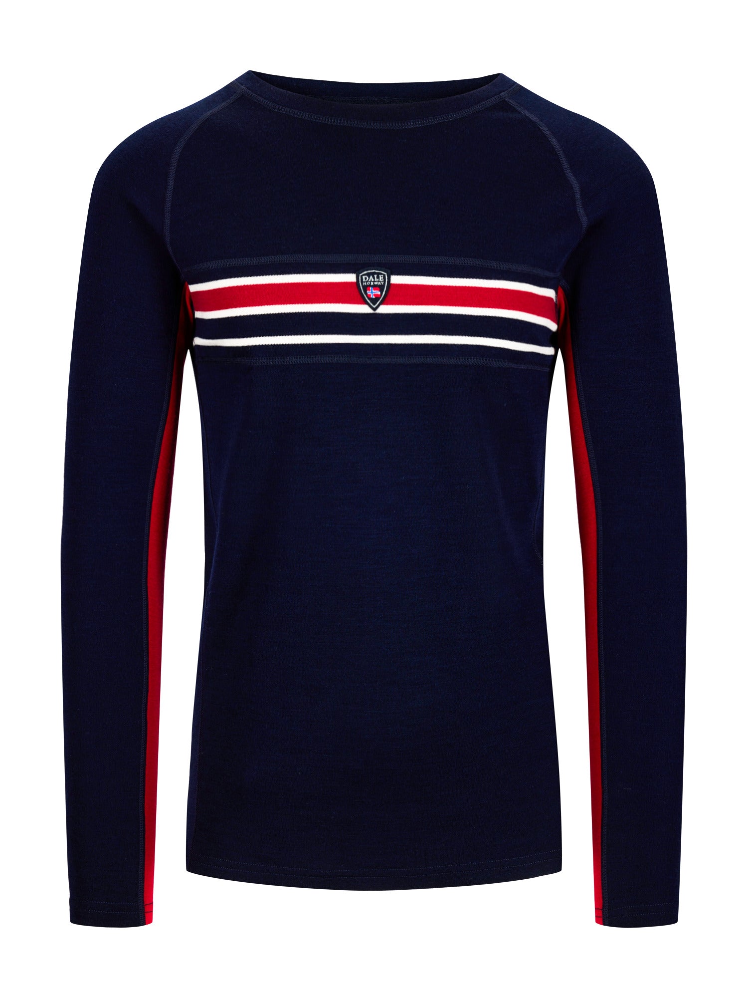 Dale Of Norway M AKSLA MASCULINE BASELAYER CREW NECK Navy Red OffWhite XXL - PeakStyle