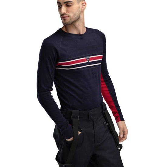 Dale Of Norway M AKSLA MASCULINE BASELAYER CREW NECK Navy Red OffWhite XXL - PeakStyle
