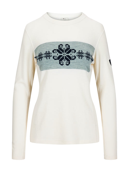 Dale Of Norway W FALKEBERG FEMININE BASELAYER CREW NECK Offwhite Navy XL - PeakStyle