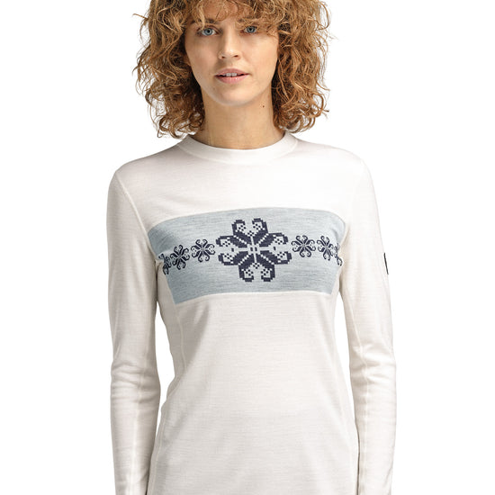 Dale Of Norway W FALKEBERG FEMININE BASELAYER CREW NECK Offwhite Navy XL - PeakStyle