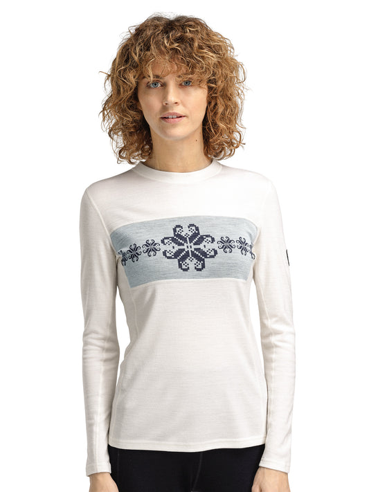 Dale Of Norway W FALKEBERG FEMININE BASELAYER CREW NECK Offwhite Navy XL - PeakStyle