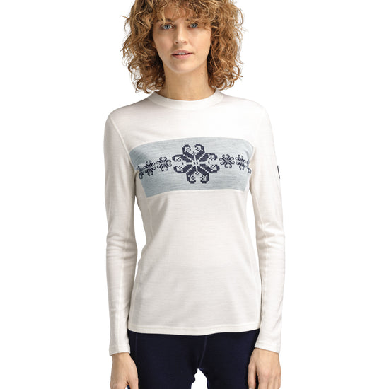 Dale Of Norway W FALKEBERG FEMININE BASELAYER CREW NECK Offwhite Navy XL - PeakStyle