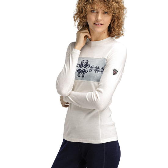 Dale Of Norway W FALKEBERG FEMININE BASELAYER CREW NECK Offwhite Navy XL - PeakStyle