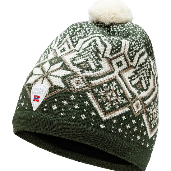 Dale Of Norway WINTERLAND Merino-Mütze Unisex – Dark Green - Offwhite - Sand – Packshot