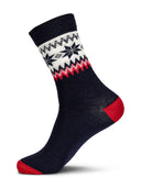 Dale Of Norway MYKING SOCKS Navy Red Offwhite L - PeakStyle
