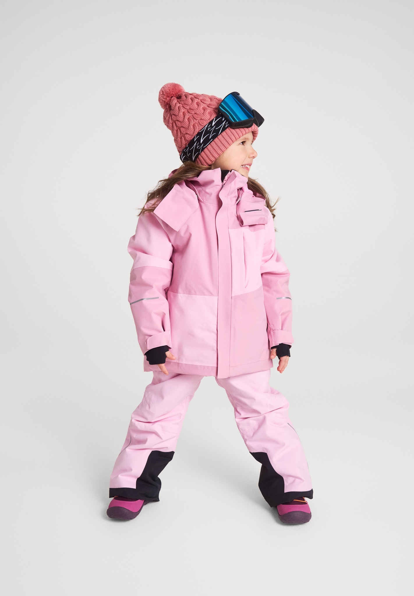 Reima Proxima Kinder-Skihose Grey Pink – Produktansicht