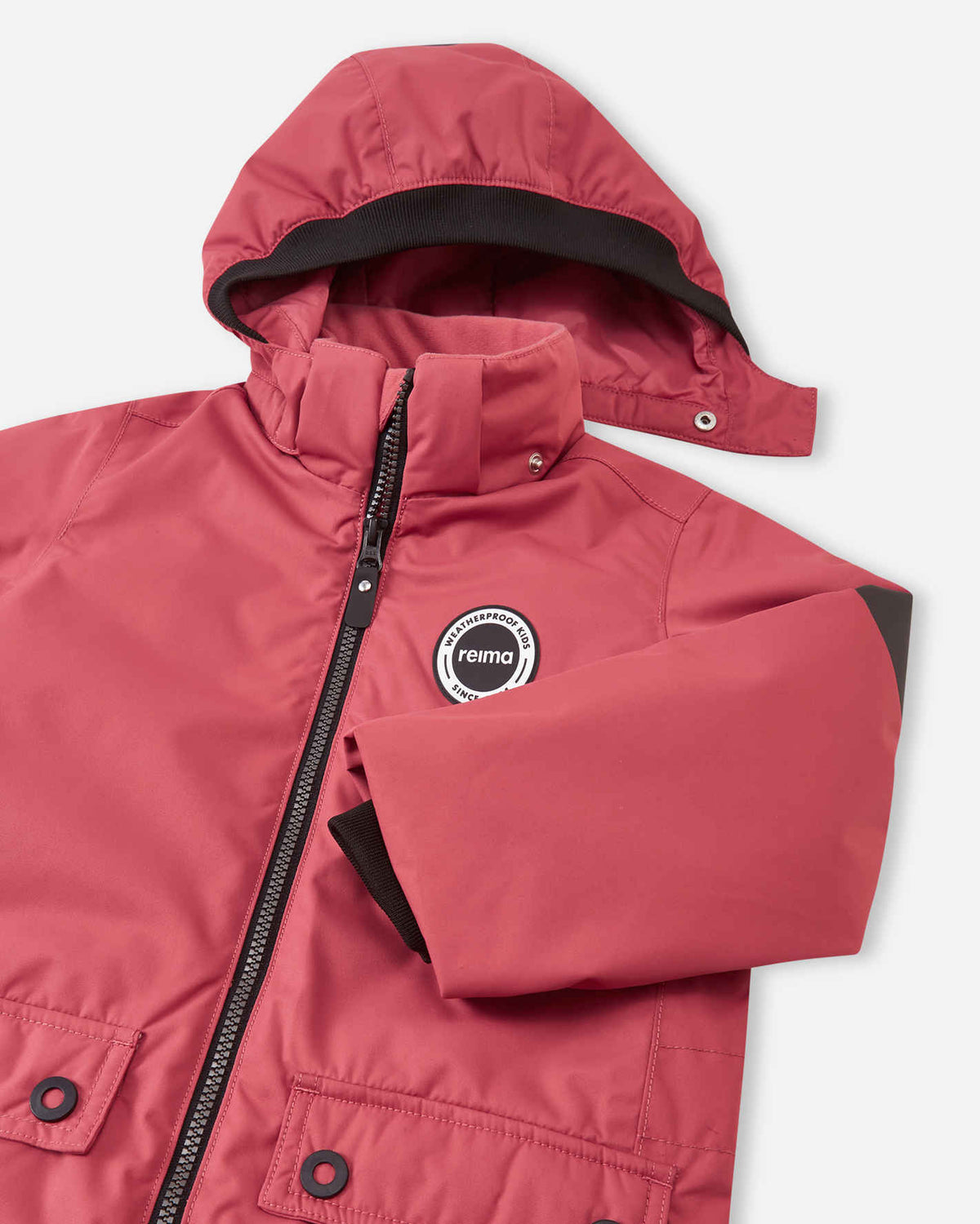 Combinaison de mi-saison Reima Sevetti ReimaTec pour enfants, couleur Red Clay – Détails du produit : capuche