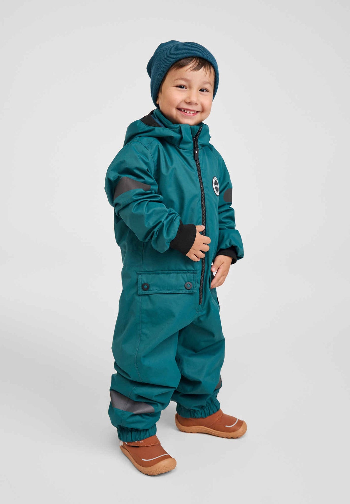 Combinaison de mi-saison Reima Sevetti ReimaTec pour enfants, couleur Dark Teal – Photo en studio