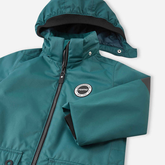 Combinaison mi-saison Reima Sevetti ReimaTec pour enfants, couleur Dark Teal – Détails du produit : capuche