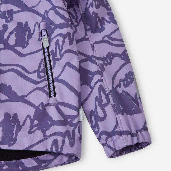 Reima Aitoo Softshelljacke Kinder in Blooming Lilac – Detailaufnahme