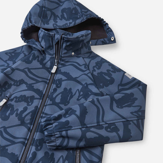 Reima Aitoo Softshelljacke Kinder in Navy – Detailaufnahme