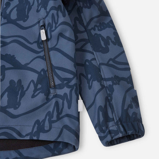 Reima Aitoo Softshelljacke Kinder in Navy – Detailaufnahme