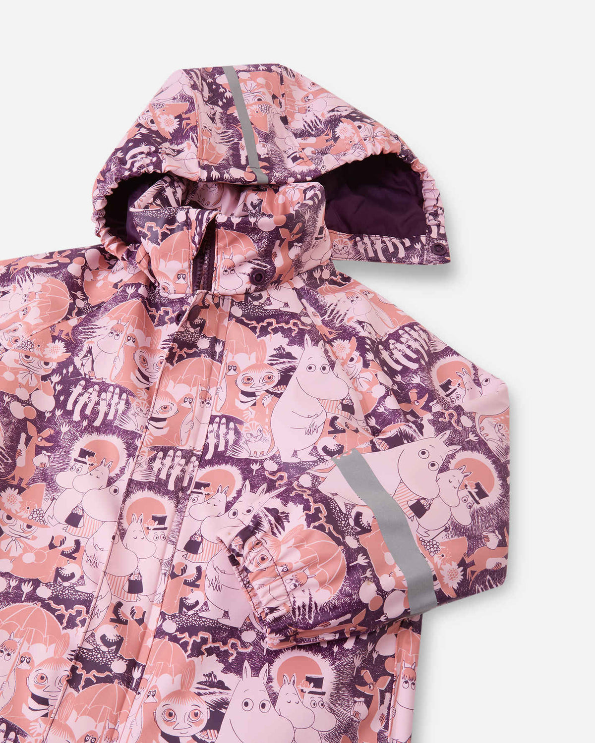 Reima Moomin Rapakko Regenoverall Kinder Pale Rose – Produktdetail Kapuze