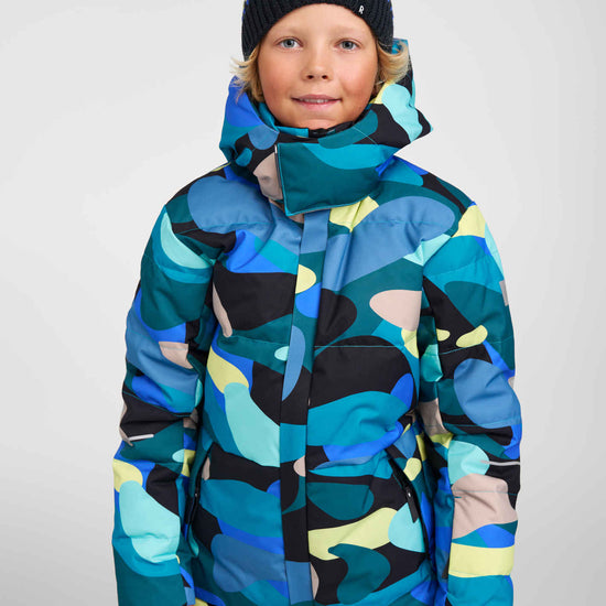 Reima Ranua Daunenjacke Kinder in Aquatic Blue – Vorderansicht