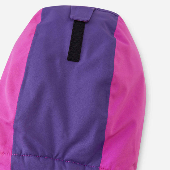 Tuta da neve Reima Skaulo ReimaTec per bambini, colore fucsia – Dettaglio al ginocchio