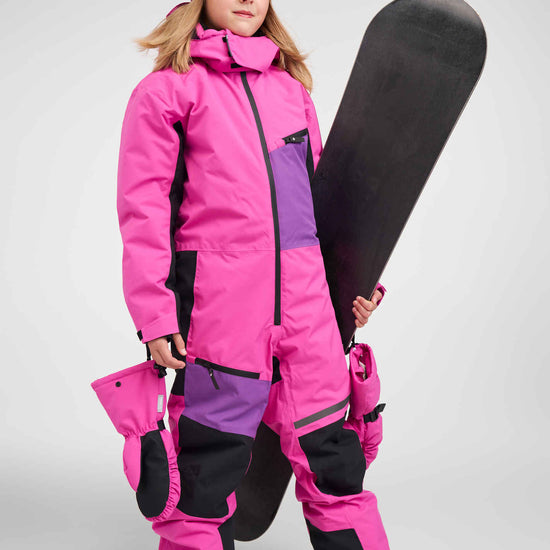 Tuta da neve Reima Skaulo ReimaTec per bambini, colore fucsia – Lifestyle, vista frontale