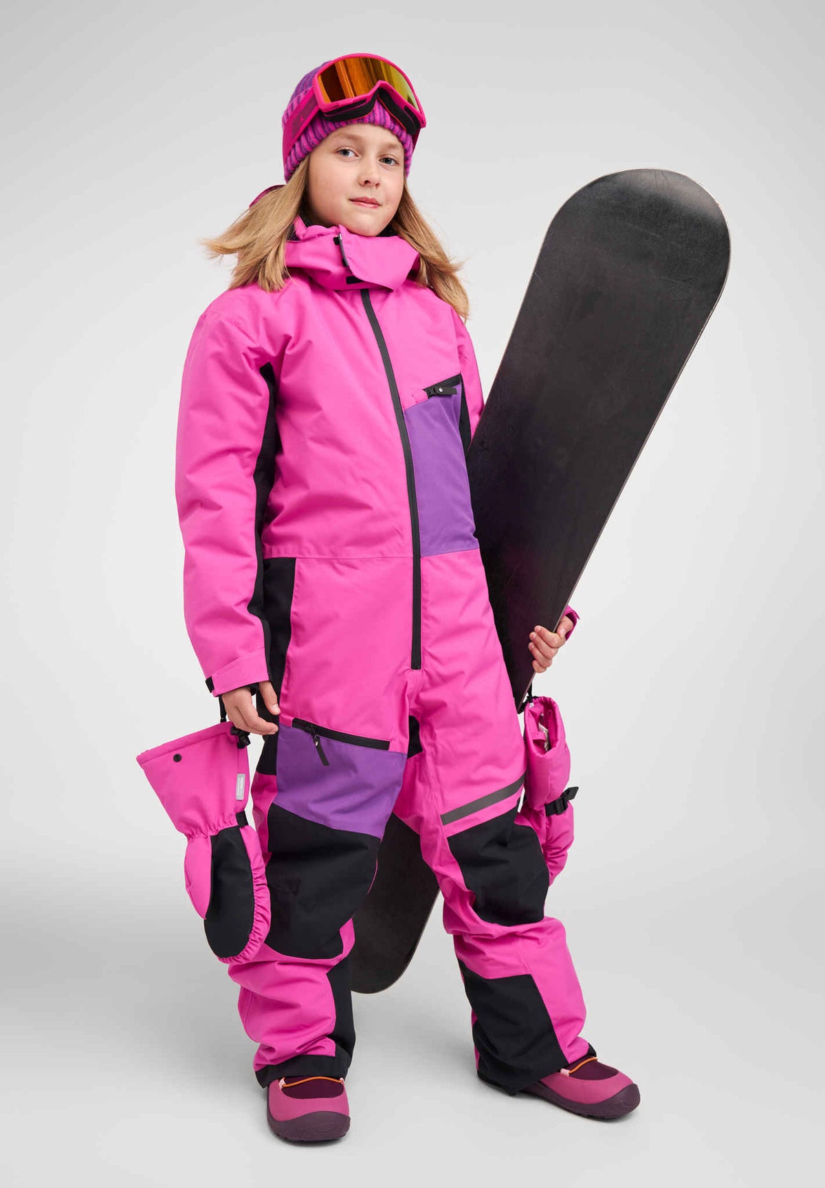 Tuta da neve Reima Skaulo ReimaTec per bambini, colore fucsia – Lifestyle, vista frontale