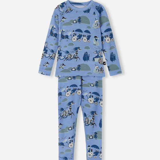 Reima Moomin Trivsam Funktionsunterwäsche Set Kleinkinder Airy Blue – Packshot Vorderseite