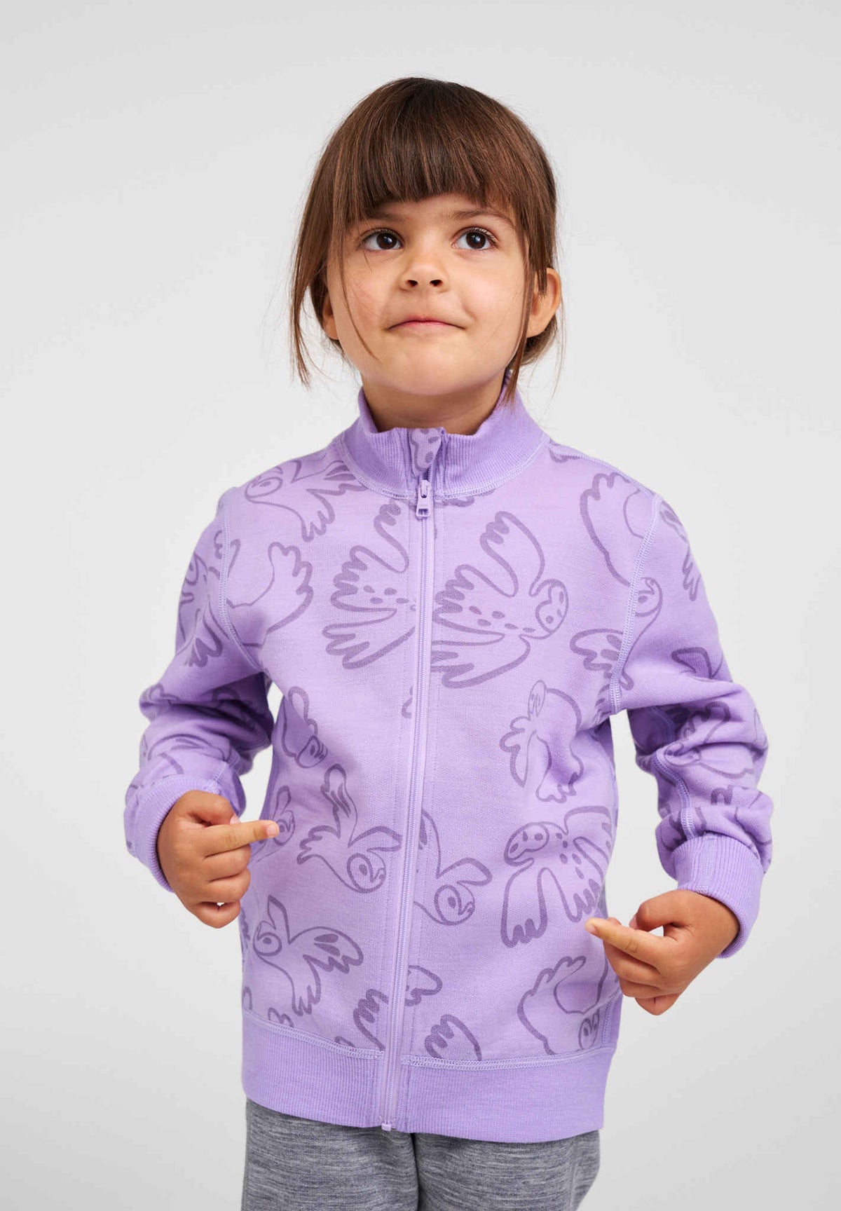 Giacca in lana merino Reima Mahin per bambini – Blooming Lilac