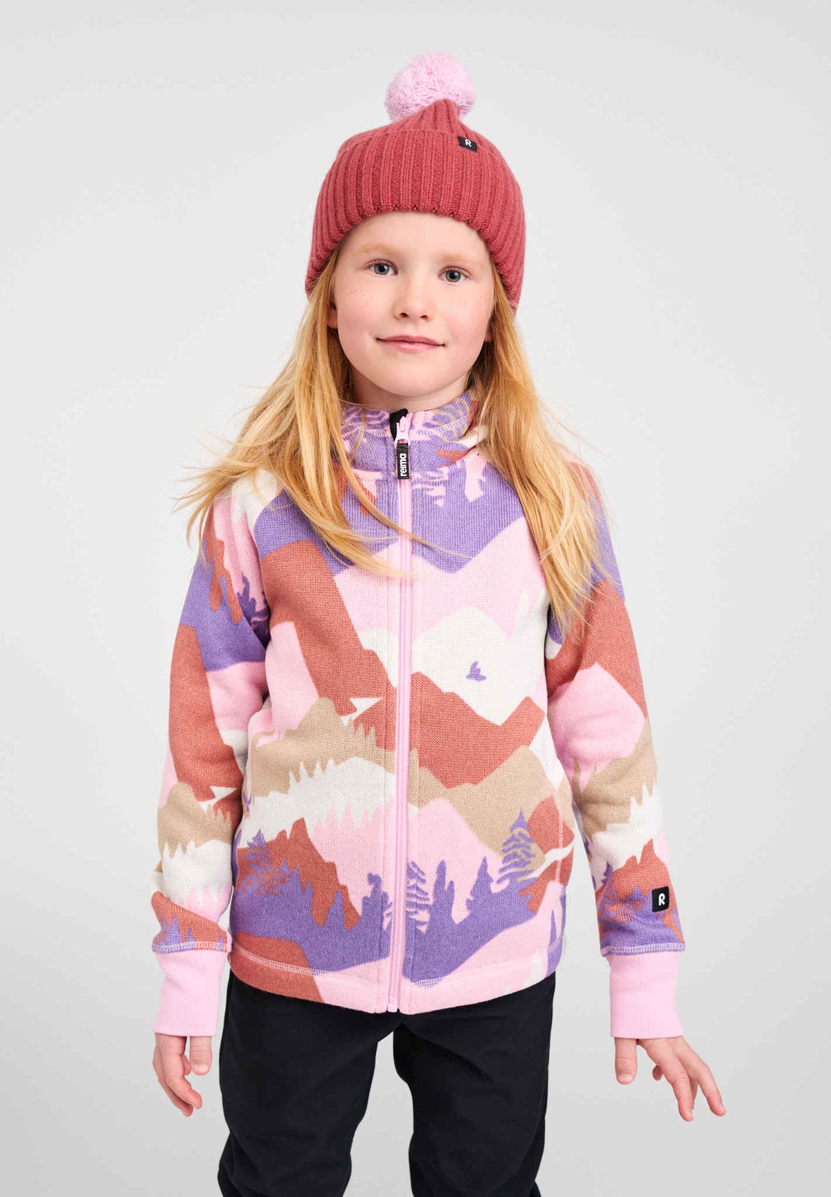 Giacca in pile Reima Northern per bambini – Grigio e rosa 4505