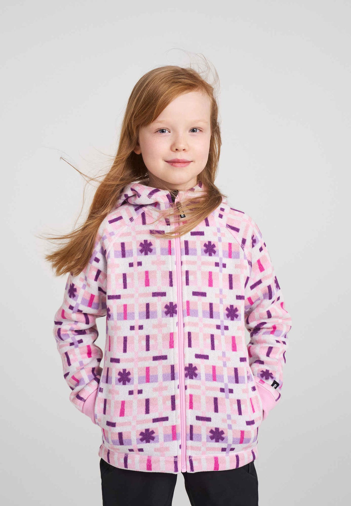 Giacca in pile Reima Northern per bambini – Grigio e rosa 4508