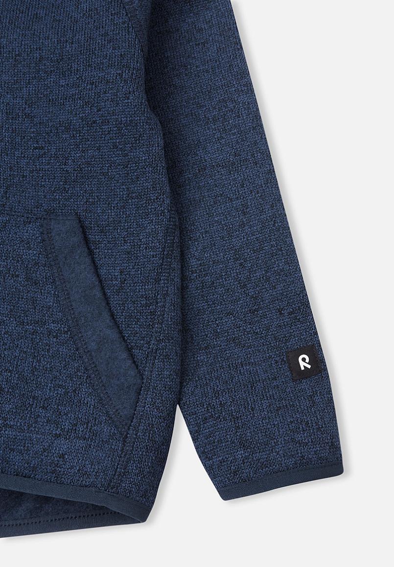 Reima Hopper Fleecejacke Kinder Jeans blue Detailansicht Logo