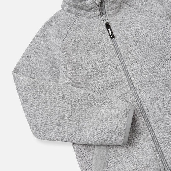 Reima Hopper Fleecejacke Kinder Melange grey Detailansicht Ärmel