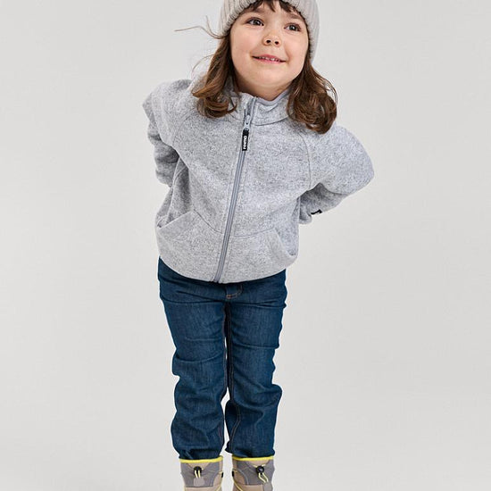 Reima Hopper Fleecejacke Kinder Melange grey Detailansicht Saum