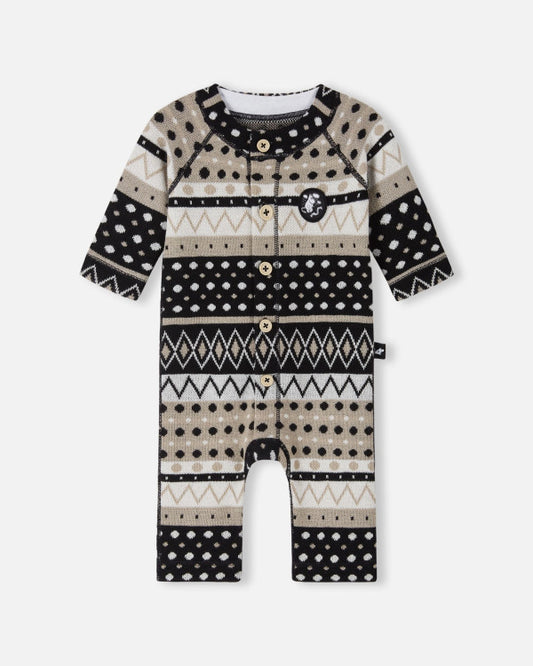 Combinaison en laine Reima Moomin Mysig pour bébé, noire – Photo de présentation (face avant)