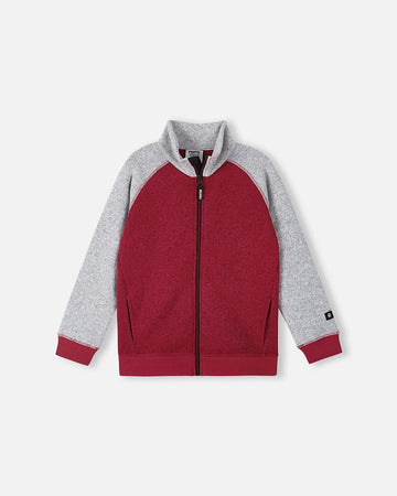 Reima Neulomus Fleecejacke Kinder Cranberry – Packshot Vorderansicht