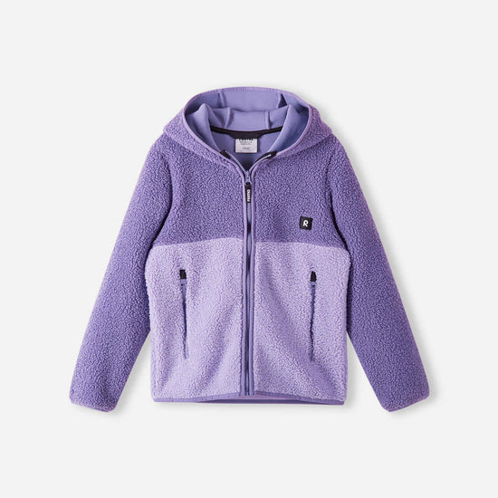 Chaqueta de felpa Reima Muhkea para niños, color Misty Violet – Foto de producto (parte delantera)