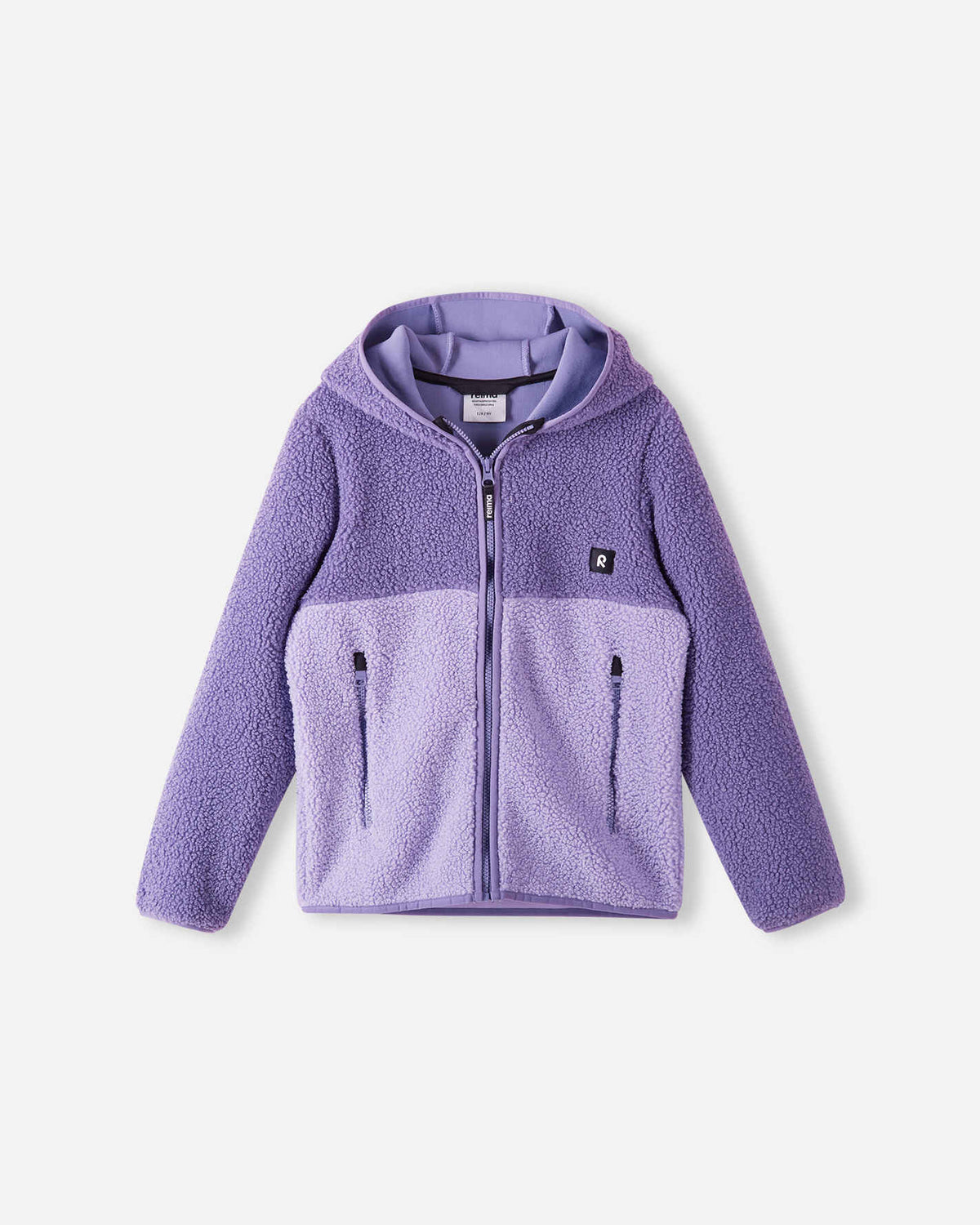 Chaqueta de felpa Reima Muhkea para niños, color Misty Violet – Foto de producto (parte delantera)