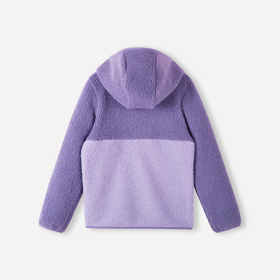 Chaqueta de felpa Reima Muhkea para niños, color Misty Violet – Foto de producto (parte trasera)