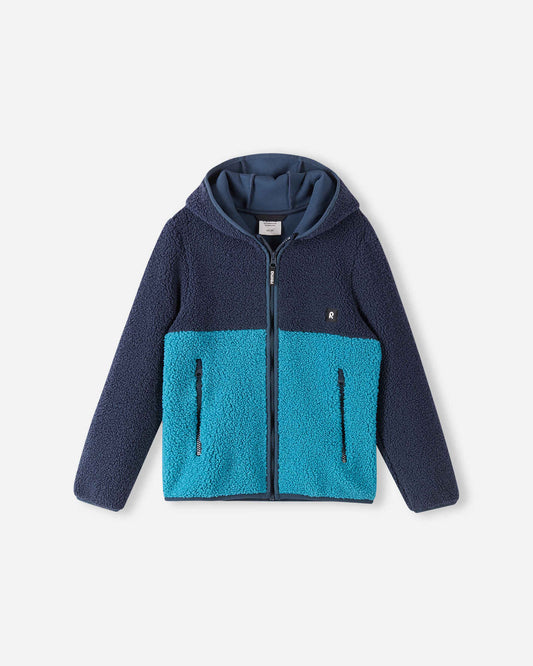Reima Muhkea Teddyfleecejacke Kinder Navy – Packshot Vorderseite