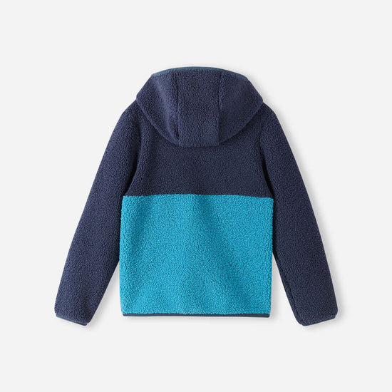 Chaqueta de felpa Reima Muhkea para niños, color azul marino – Foto del producto (parte trasera)