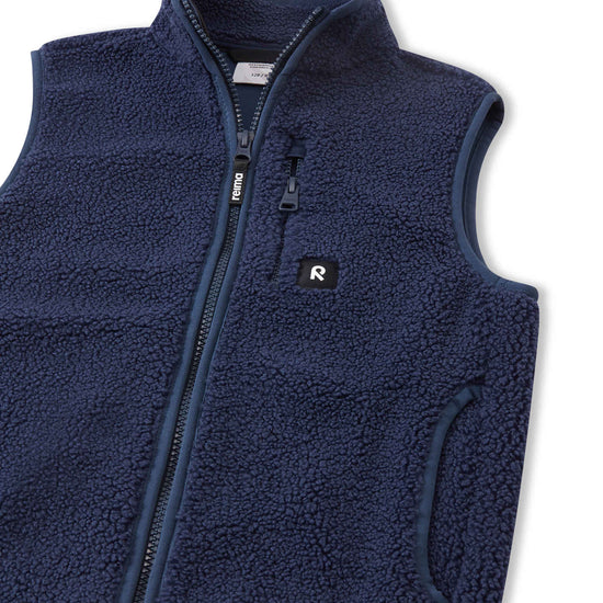 Chaleco de forro polar Reima Tupa para niños, color azul marino – Vista lateral