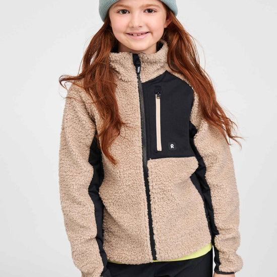 Giacca in pile Teddy Reima Puhku per bambini – Beige terra