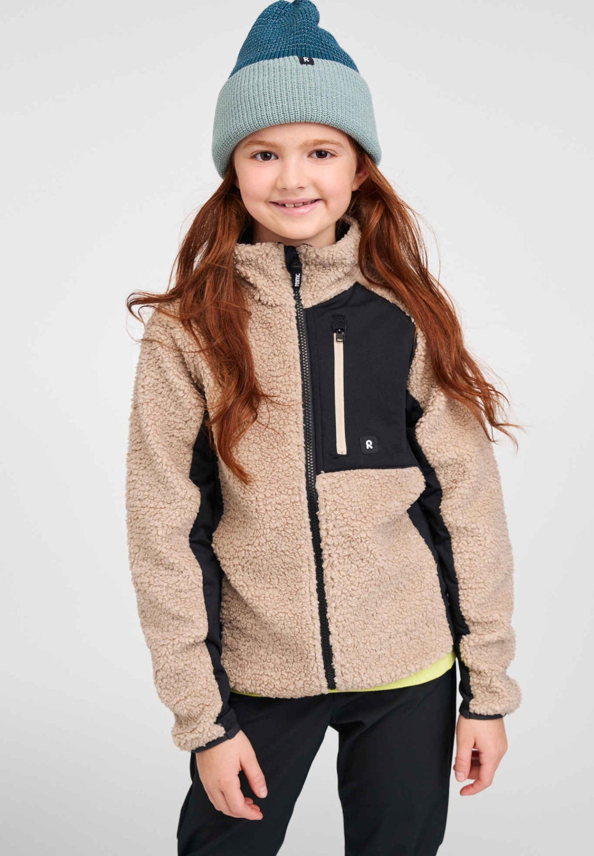 Giacca in pile Teddy Reima Puhku per bambini – Beige terra
