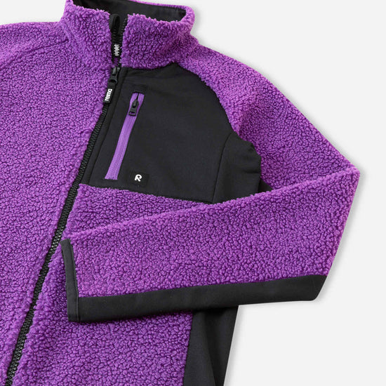 Giacca in pile Teddy Reima Puhku per bambini – Plum Purple