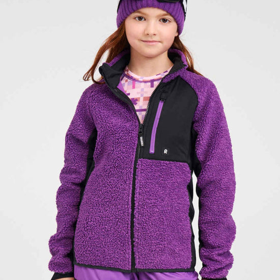 Giacca in pile Teddy Reima Puhku per bambini – Plum Purple