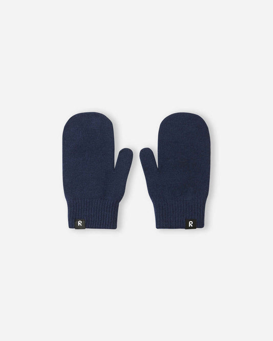 Manoplas de merino Reima Sumppu para niños, azul marino – Foto del producto (parte delantera)