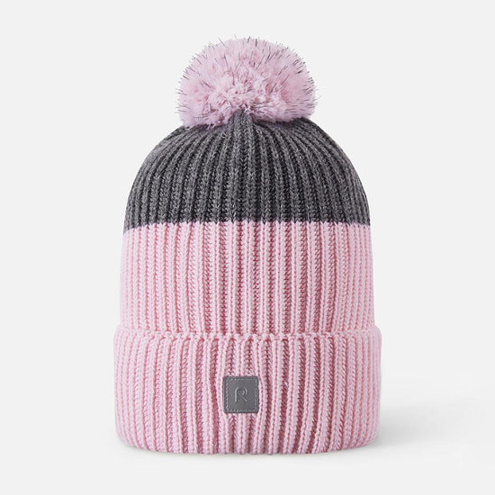 Reima Pilke reflektierende Wollmix-Beanie in Pale Rose – Vorderansicht