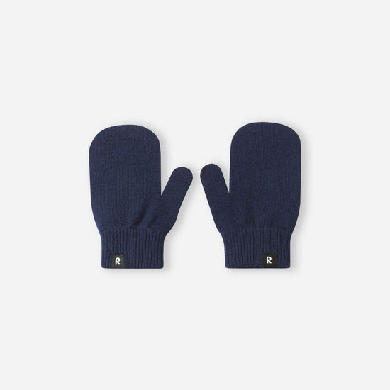 Manoplas de punto Reima Vantus para niños, color azul marino – Foto del producto (parte delantera)