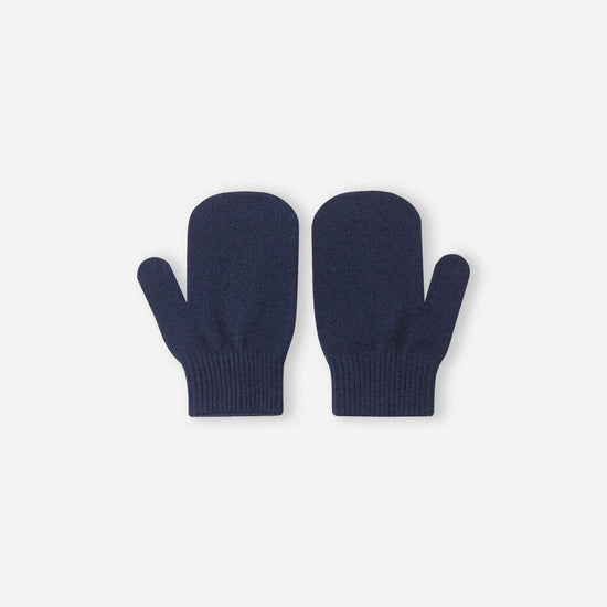 Manoplas de punto Reima Vantus para niños, color azul marino – Imagen del producto (parte trasera)