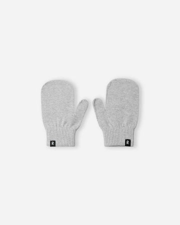 Manoplas de punto Reima Vantus para niños, gris jaspeado – Foto del producto (parte delantera)