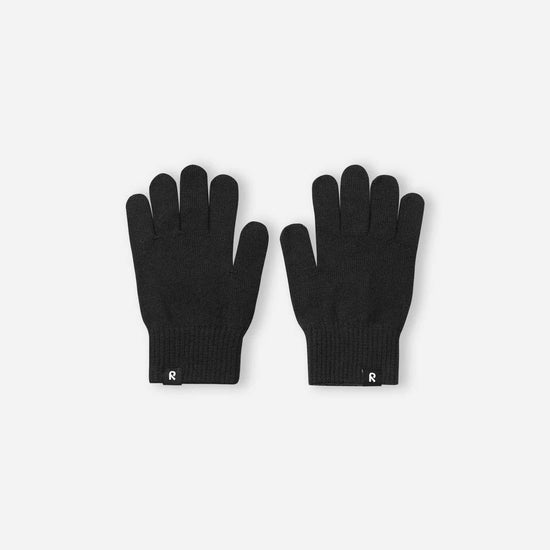 Guantes de merino Reima Nappaus para niños, negros – Foto del producto (parte delantera)