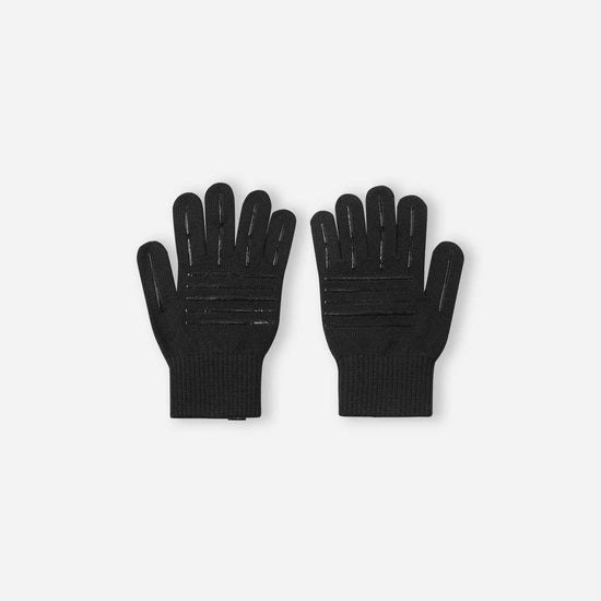 Guantes de merino Reima Nappaus para niños, color negro – Foto del producto (parte trasera)